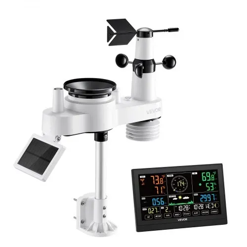 VEVOR 7-in-1 WLAN-Wetterstation mit APP, 7,5-Zoll-VA-Display, solarbetriebener Außensensor, Wettercenter zur Wettervorhersage, Windgeschwindigkeit, Temperatur, Luftfeuchtigkeit, Niederschlag – Bild 8