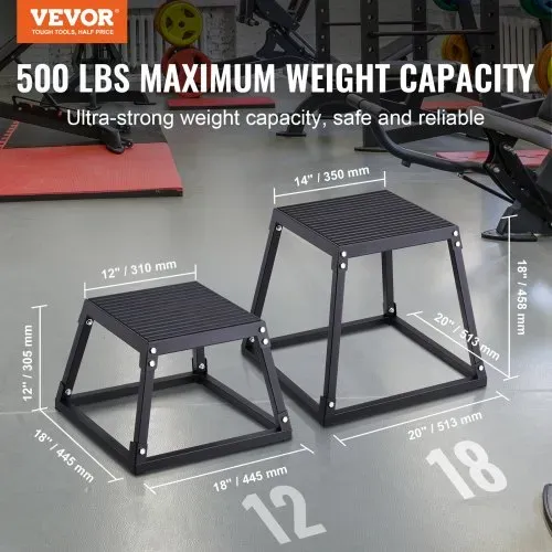 VEVOR Plyometrische Sprungbox, 305 mm Plyo-Box, Plyometrische Plattform Plyobox Schwarz, Rutschfeste Fitness-Übungs-Step-Up-Box für Heimtraining, Konditions-Krafttraining, Oberschenkel Trainieren VEVOR Plyometrische Sprungbox, 305 mm Plyo-Box, Plyometrische Plattform Plyobox Schwarz, Rutschfeste Fitness-Übungs-Step-Up-Box für Heimtraining, Konditions-Krafttraining, Oberschenkel Trainieren