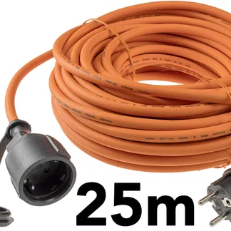 Verlängerungskabel 25m, IP44, Orange H07RN-F 3G1,5 , Stecker / Kupplung Verlängerungskabel 25m, IP44, Orange H07RN-F 3G1,5 , Stecker / Kupplung