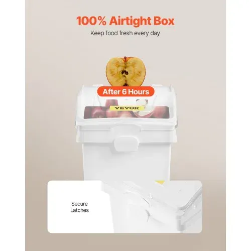 VEVOR Mehl und Reis Behälter Kapazität 15 kg, 3 Stück Aufbewahrungsbox Küche 25 x 35,5 x 43 cm, dreifach Vorratsdosen weiß Speicherung für Getreide und anderen Trockenwaren – Bild 2