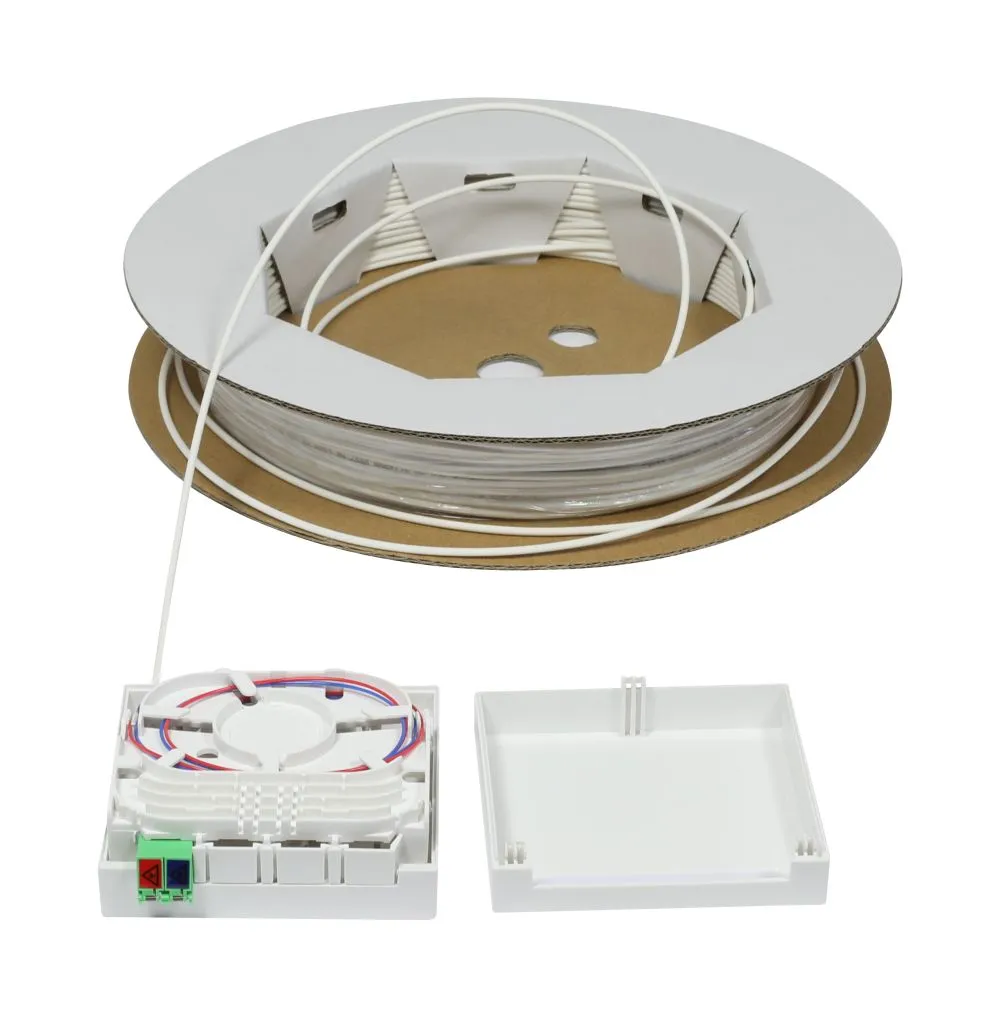 LWL-FTTH Compact Box vorkonfektioniert, 2xLC/APC -> open End, 20m, 9/125u, G.657.A2, 2-Faser, OD=2.2mm, Synergy 21 – Bild 3