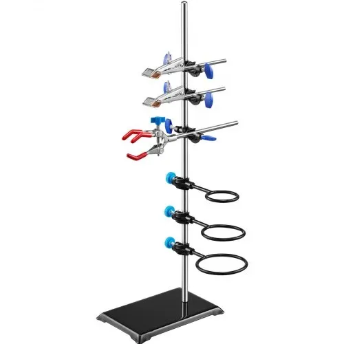 VEVOR Laborständer-Unterstützung, Labor-Retorten-Stützständer 1 Satz, Laborständer aus Stahl mit 60 cm Stab & 210,82 x 135 mm Gusseisenbasis, inkl. Kolbenklemmen, Bürettenklemmen und Kreuzklemmen – Bild 10