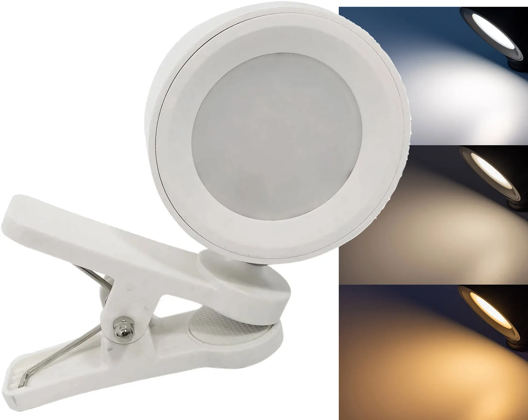 LED Akku Clip-Leuchte „CT-AKL3“ Dimmbar, CCT 3000k-6000k, weiß LED Akku Clip-Leuchte „CT-AKL3“ Dimmbar, CCT 3000k-6000k, weiß