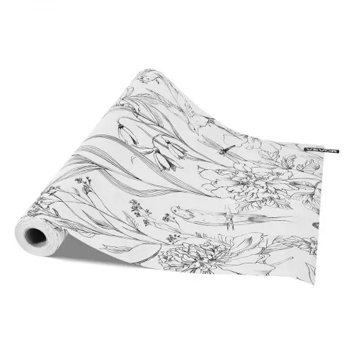 VEVOR Tapete selbstklebend, 45 cm x 10 m, Wandtapete, weiße Klebefolie mit botanischem Blumenmuster, wasserfest, Möbelfolie, dekorative Vinylrolle für Schlafzimmer, Küche, Büro, Badezimmer – Bild 8
