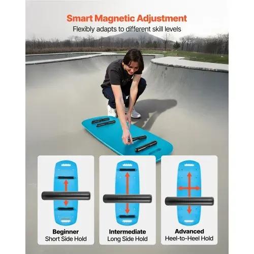 VEVOR Balance Board Holz Set für Erwachsene (76 cm), Wackelbrett bis 200 kg Belastbar, inkl. Rolle, Magnetstoppern & Ablage, Gleichgewichtstrainer für Surf- & Core-Training, Physiotherapie, Blau – Bild 2
