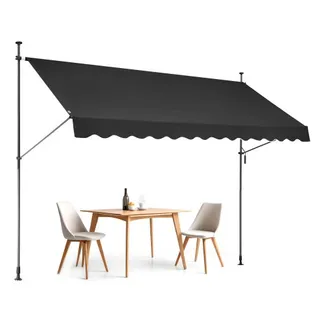 VEVOR Klemmmarkise 350 x 120 cm, Balkonmarkise mit Handkurbel, Sonnenmarkise, Terrassenüberdachung Sunsetter Deck, Höhenverstellbar von 218 bis 309 cm, Markise für Terrasse/Balkon/Garten, Schwarz VEVOR Klemmmarkise 350 x 120 cm, Balkonmarkise mit Handkurbel, Sonnenmarkise, Terrassenüberdachung Sunsetter Deck, Höhenverstellbar von 218 bis 309 cm, Markise für Terrasse/Balkon/Garten, Schwarz