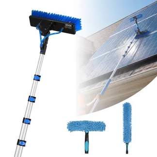 VEVOR Teleskop Waschbürste für Solarpanel, Photovoltaik Reiniger mit 1,8-7,9m Alu-Teleskop 20m Wasseranschluss 180° Bürste Abzieher & Seifenspender, Reinigungsset für Solaranlage Fenster Terrassendach VEVOR Teleskop Waschbürste für Solarpanel, Photovoltaik Reiniger mit 1,8-7,9m Alu-Teleskop 20m Wasseranschluss 180° Bürste Abzieher & Seifenspender, Reinigungsset für Solaranlage Fenster Terrassendach