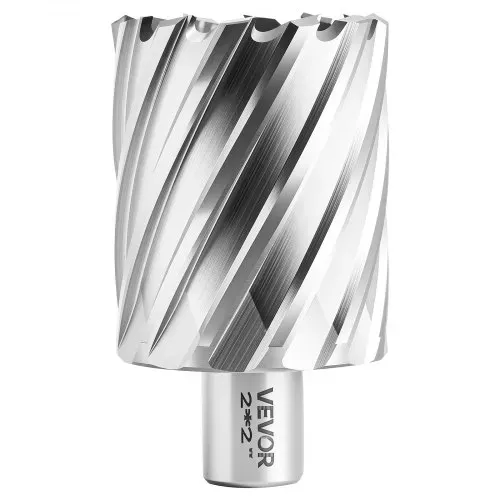VEVOR HSS-Kernbohrer Weldon-Schaft 8-tlg. Magnetbohrer 22,22-50,8 mm Schnittdurchmesser, 6 Bohrer mit 2 Zentrierstiften, 50,8 mm Schnitttiefe, Kunststoffkoffer, für Magnetbohrmaschinen, Aluminium – Bild 9