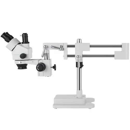 VEVOR 3,5X-90X Simul Focal Trinocular Zoom Stereo Microscope Al-Zn-Legierung 360 Grad Drehbar Trinokulares Stereomikroskop Dual Armstativ Labor Video Mikroskop zwei höhenverstellbar Ständer Zubehör – Bild 9