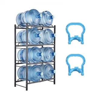 VEVOR Wasserkrughalter mit 4 Ebenen, 5 Gal Wasserflaschenhalter, zweireihiges Wasserflaschenregal aus Eisen für 8 Flaschen, robustes Wasserkrugregal Wasserkrughalter für Küche Büro Wohnzimmer schwarz VEVOR Wasserkrughalter mit 4 Ebenen, 5 Gal Wasserflaschenhalter, zweireihiges Wasserflaschenregal aus Eisen für 8 Flaschen, robustes Wasserkrugregal Wasserkrughalter für Küche Büro Wohnzimmer schwarz