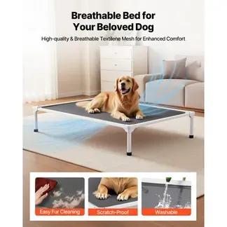VEVOR erhöhtes Hundebett für große Hunde, tragbares erhöhtes Hundeliege mit Aluminiumrohr-Metallrahmen & atmungsaktivem Teslin-Netz, kühlendes Haustierbett XL (1250 x 830 mm) Grau VEVOR erhöhtes Hundebett für große Hunde, tragbares erhöhtes Hundeliege mit Aluminiumrohr-Metallrahmen & atmungsaktivem Teslin-Netz, kühlendes Haustierbett XL (1250 x 830 mm) Grau