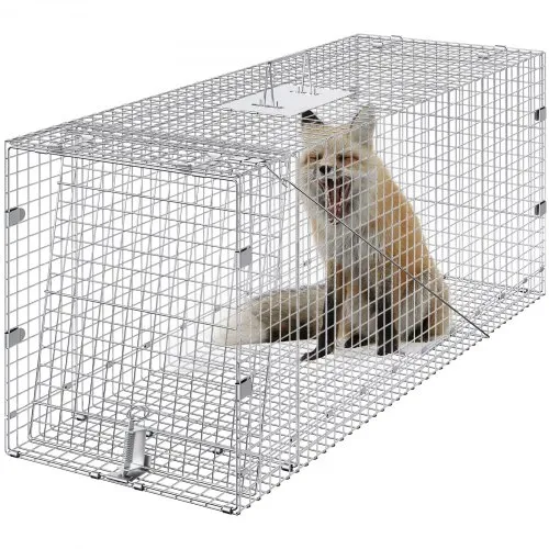 VEVOR Marderfalle, 1067 x 406 x 457 mm Lebendfalle aus verzinktem Eisen, faltbare Tierfalle mit Griff Drahtfalle für streunende Hunde, Gürteltiere, Waschbären, Murmeltiere, Füchse VEVOR Marderfalle, 1067 x 406 x 457 mm Lebendfalle aus verzinktem Eisen, faltbare Tierfalle mit Griff Drahtfalle für streunende Hunde, Gürteltiere, Waschbären, Murmeltiere, Füchse