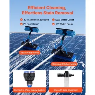 VEVOR Teleskop Waschbürste für Solarpanel, Photovoltaik Reiniger mit 1,8-7,9m Alu-Teleskop 20m Wasseranschluss 180° Bürste Abzieher & Seifenspender, Reinigungsset für Solaranlage Fenster Terrassendach VEVOR Teleskop Waschbürste für Solarpanel, Photovoltaik Reiniger mit 1,8-7,9m Alu-Teleskop 20m Wasseranschluss 180° Bürste Abzieher & Seifenspender, Reinigungsset für Solaranlage Fenster Terrassendach