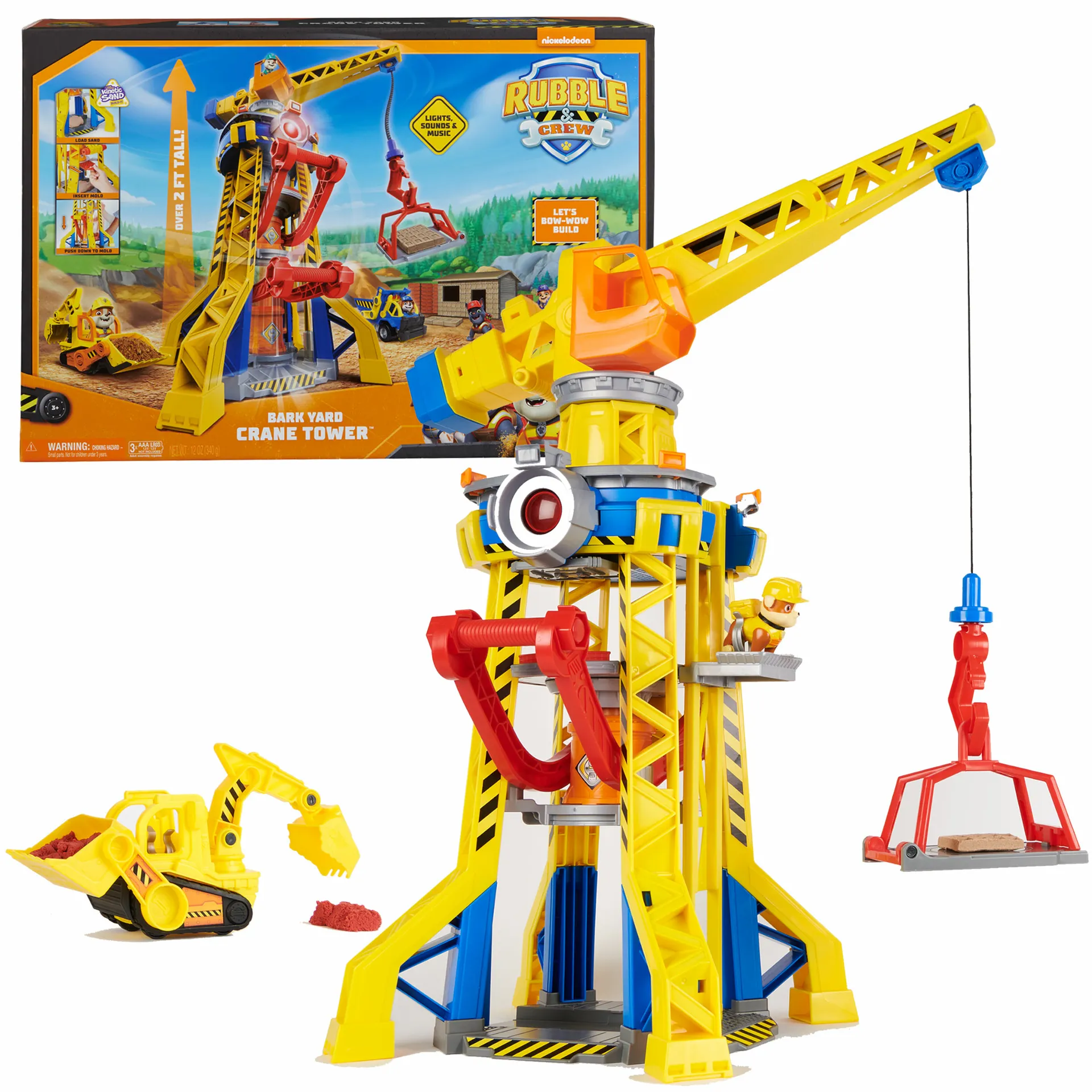 Rubble & Crew Rubble und Crew – Kran-Spielset Baupfoten Hof 68 cm, mit Rubble-Figur, Planierraupen-Fahrzeug und 340 g Build-it Kinetic Sand, Licht und Sound, ab 3 Jahren Rubble & Crew Rubble und Crew – Kran-Spielset Baupfoten Hof 68 cm, mit Rubble-Figur, Planierraupen-Fahrzeug und 340 g Build-it Kinetic Sand, Licht und Sound, ab 3 Jahren