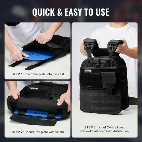 VEVOR Gewichtsplatten für Gewichtswesten 5,2 kg Set (2 x 2,6 kg), Flache Gewichtswestenplatten für WODs & Funktionelles Training, Ergonomisches Zusatzgewicht für Krafttraining, Laufen & Fitness, Blau – Bild 5