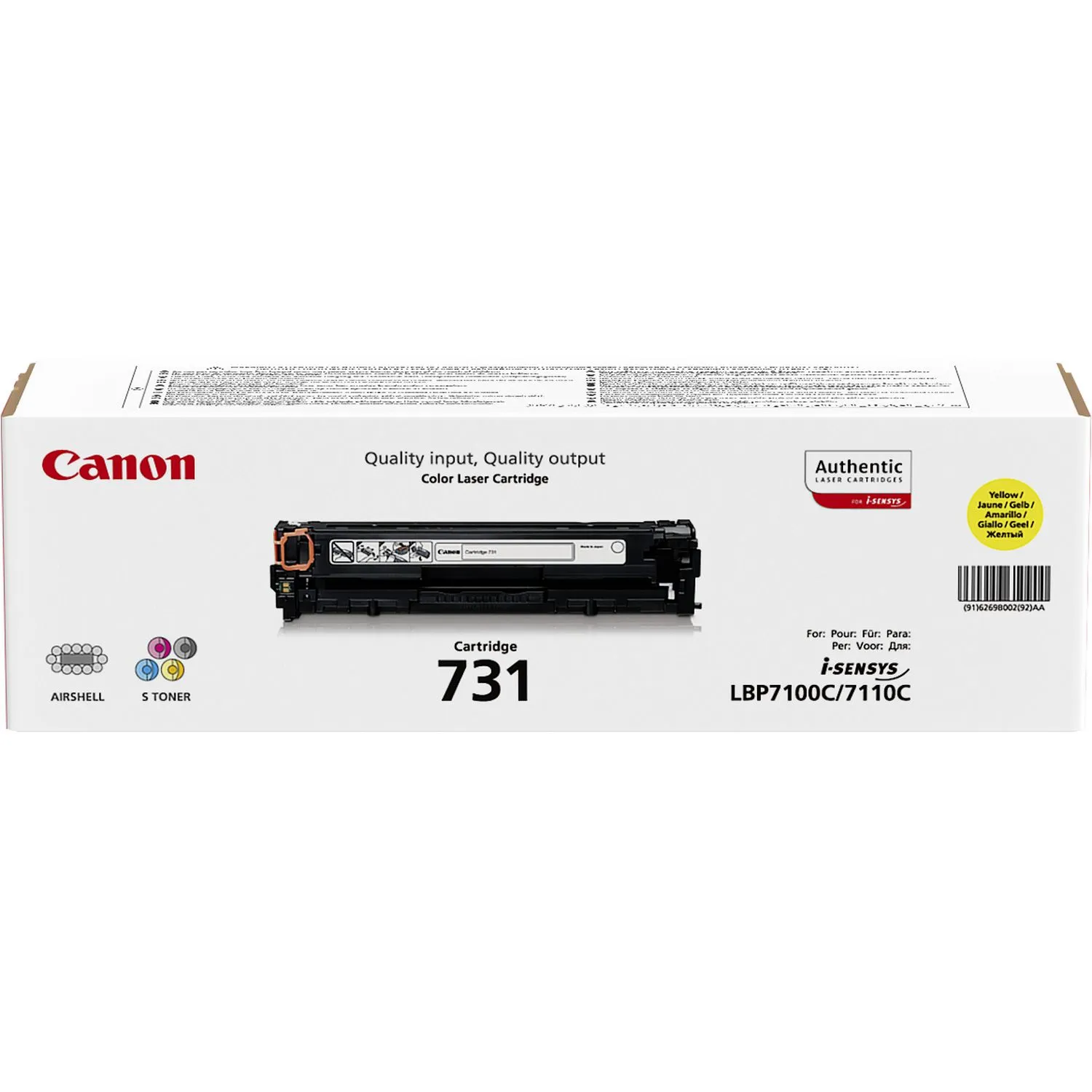 Canon 731 Tonerkartusche 1 Stück(e) Original Gelb Canon 731 Tonerkartusche 1 Stück(e) Original Gelb