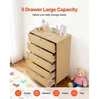 VEVOR Rattankommode Aufbewahrungsschrank mit 5 Schubladen & Metallgriffen & Holzbeinen, moderner Rattanschrank für Schlafzimmer Wohnzimmer Flur (70,2x40x106,5 cm) Kleidungsschrank Schubladenschrank VEVOR Rattankommode Aufbewahrungsschrank mit 5 Schubladen & Metallgriffen & Holzbeinen, moderner Rattanschrank für Schlafzimmer Wohnzimmer Flur (70,2x40x106,5 cm) Kleidungsschrank Schubladenschrank