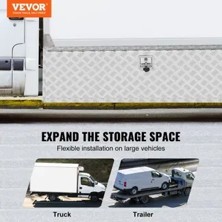 VEVOR Truckbox Werkzeugbox Anhängerbox Werkzeugkasten 1524x610x610mm Pickup-Aufbewahrungsbox, Aluminium-Diamantplatten-Werkzeugkasten mit Schloss & Schlüsseln, Wasserdichte Anhänger-Aufbewahrungsbox VEVOR Truckbox Werkzeugbox Anhängerbox Werkzeugkasten 1524x610x610mm Pickup-Aufbewahrungsbox, Aluminium-Diamantplatten-Werkzeugkasten mit Schloss & Schlüsseln, Wasserdichte Anhänger-Aufbewahrungsbox