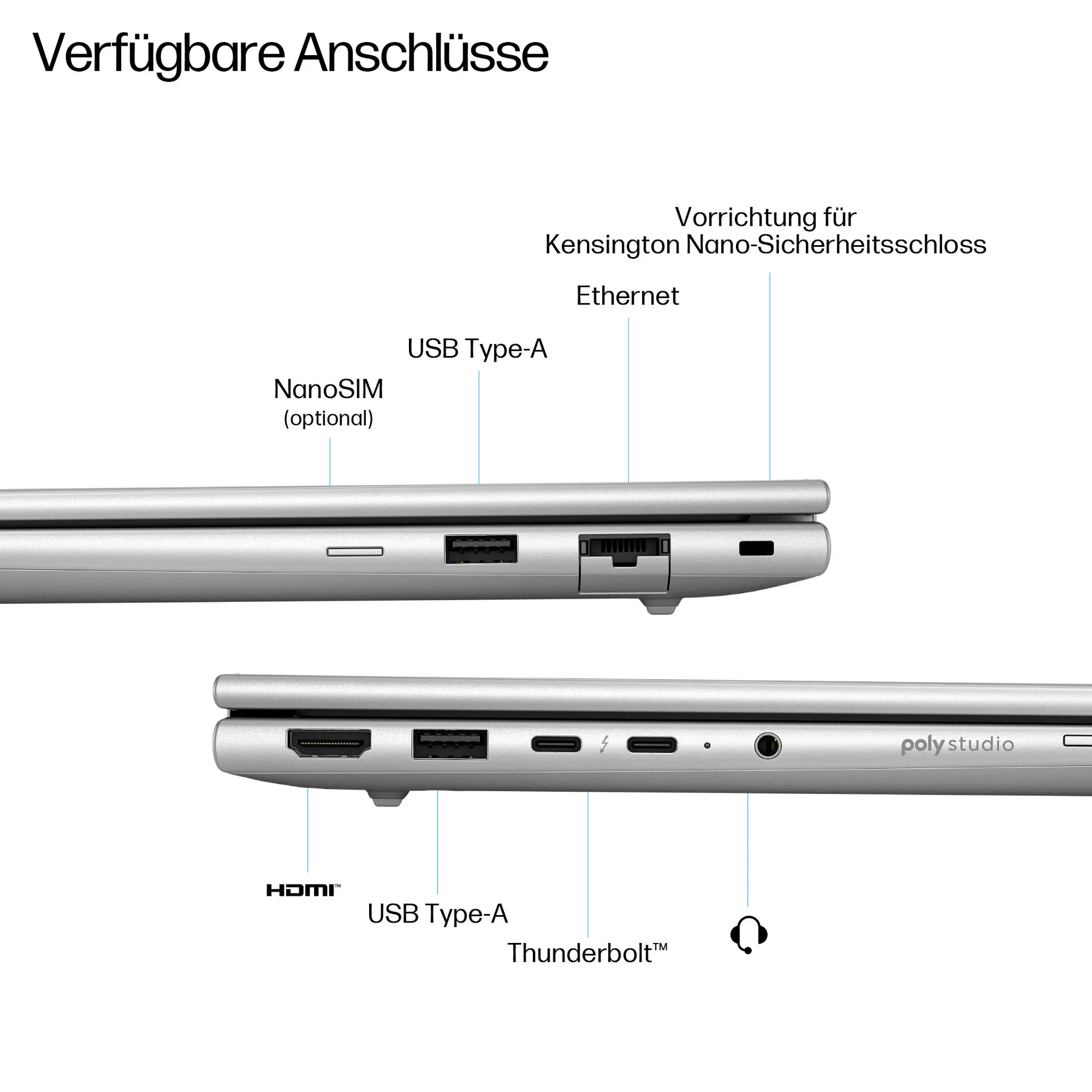 HP EliteBook 6 G1a AI PC AMD Ryzen AI 7 250 Laptop 35,6 cm (14") WUXGA 32 GB DDR5-SDRAM 1 TB SSD Wi-Fi 7 (802.11be) Windows 11 Pro Silber – Bild 5