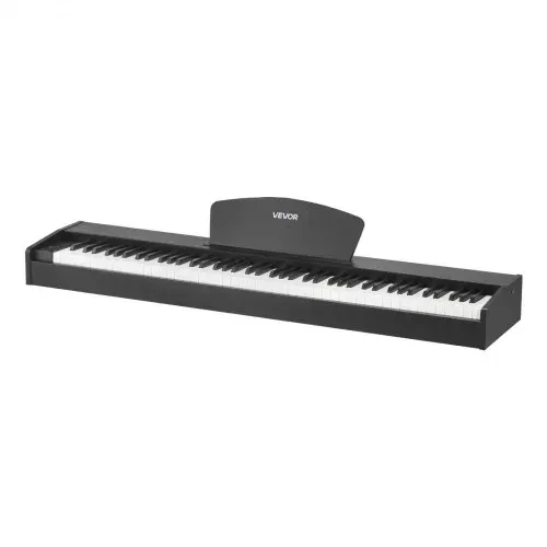 VEVOR Gewichtetes Digitalpiano, 88 Tasten vollgewichtet, E-Piano Doppeltastatur & Lautsprecher mit Notenständer, Sustain-Pedal, Aufnahmefunktion, 280 Töne, Kabellose Verbindung, für Anfänger, Schwarz – Bild 8