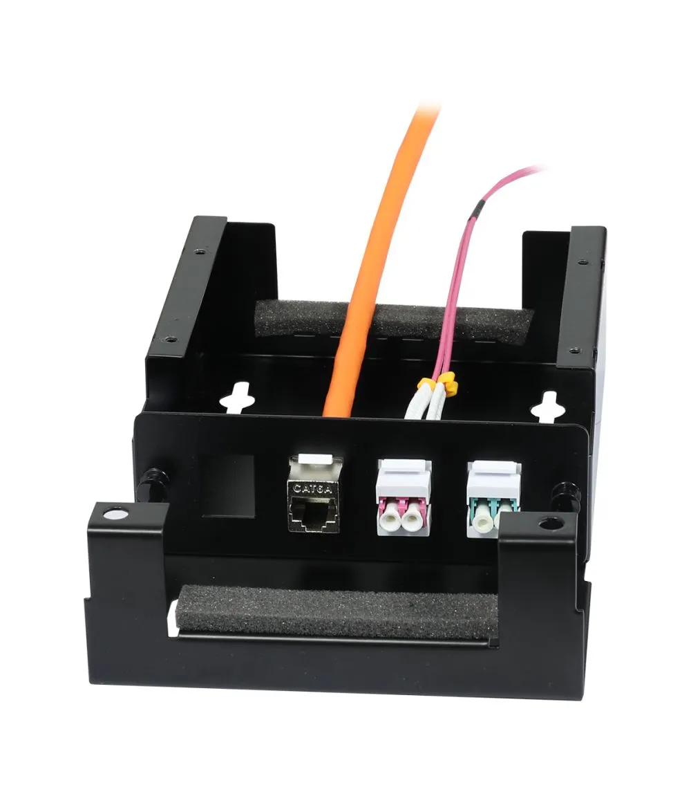 Keystone, Modulträger, Patchpanel für 4x TP-Modul, Aufputz, Metallklappbox(Consolidation Point Box), Schwarz, Synergy 21, – Bild 6