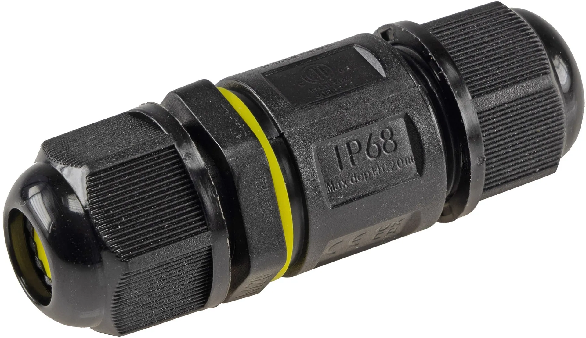 Kabelverbinder 3-polig, IP68, 450V/24A Schraubanschluss, für Kabel Ø 6-11mm Kabelverbinder 3-polig, IP68, 450V/24A Schraubanschluss, für Kabel Ø 6-11mm