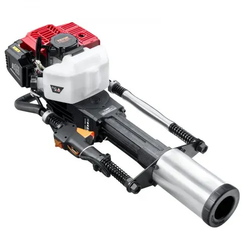 VEVOR 52ccm T-Pfostenramme mit Benzinantrieb, Zaunramme mit 2-Takt-Motor, tragbare 1400-W-Pfostenramme mit 3 Pfosten-Rammköpfen (49/69/100 mm), für Bauernhöfe, Ranchzäune, Straßenverbesserungen – Bild 9