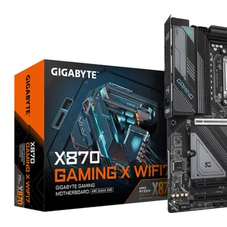 GIGABYTE X870 GAMING X WIFI7 Mainboard – Unterstützt AMD Ryzen 9000 CPUs, 16+2+2 Phasen VRM, bis zu 8000MHz DDR5 (OC), 1xPCIe 5.0 + 2xPCIe 4.0, Wi-Fi 7, 2.5GbE LAN, USB 4 GIGABYTE X870 GAMING X WIFI7 Mainboard – Unterstützt AMD Ryzen 9000 CPUs, 16+2+2 Phasen VRM, bis zu 8000MHz DDR5 (OC), 1xPCIe 5.0 + 2xPCIe 4.0, Wi-Fi 7, 2.5GbE LAN, USB 4