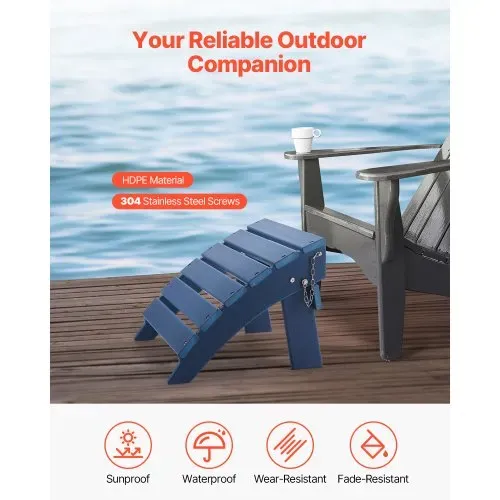 VEVOR Fußstütze für Adirondack-Stühle, 400x480x330 mm, klappbarer Adirondack-Ottomane aus HDPE-Kunststoff, Gartenstuhl weit verbreitet für Außenbereich, Veranda, Pool, Rasen, Hinterhof, blau VEVOR Fußstütze für Adirondack-Stühle, 400x480x330 mm, klappbarer Adirondack-Ottomane aus HDPE-Kunststoff, Gartenstuhl weit verbreitet für Außenbereich, Veranda, Pool, Rasen, Hinterhof, blau