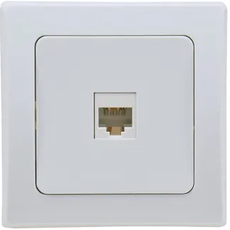 DELPHI RJ45 Dose für ISDN & Cat.5 inkl. Rahmen, UP, weiß DELPHI RJ45 Dose für ISDN & Cat.5 inkl. Rahmen, UP, weiß