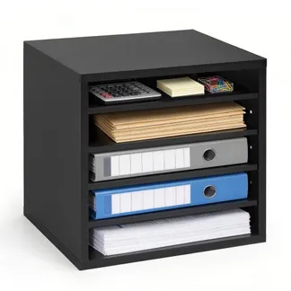 VEVOR Briefablage mit 5 Ablagefächern & Verstellbaren Regalböden, Dokumentenablage aus Holz, Aktenhalter für Büro, Zuhause oder Klassenzimmer, Literaturorganizer für Akten Dokumenten Papier, Schwarz VEVOR Briefablage mit 5 Ablagefächern & Verstellbaren Regalböden, Dokumentenablage aus Holz, Aktenhalter für Büro, Zuhause oder Klassenzimmer, Literaturorganizer für Akten Dokumenten Papier, Schwarz