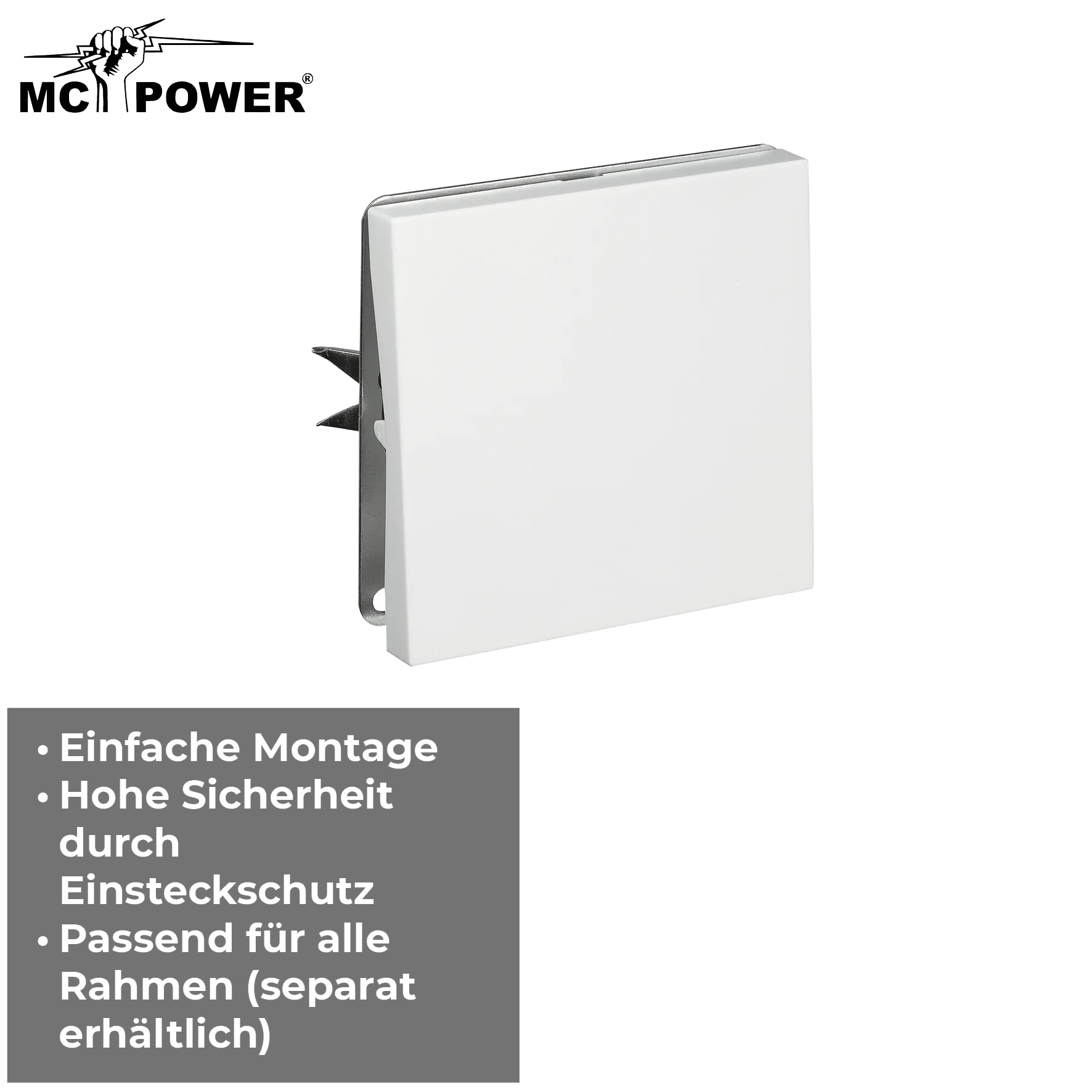 Wechselschalter McPower ''Shallow'' 250V~/10A, UP, Steckanschluss, weiß – Bild 5