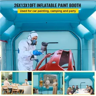 VEVOR Aufblasbare Sprühkabine Zelt 8x4x3m Lackierkabine Zelt 210D Oxford-Gewebe PVC Auto Lackierkabine mit 2 abnehmbaren Türen Gebläse inkl. Ideal für Autolackierung und Reparatur von Motorrädern VEVOR Aufblasbare Sprühkabine Zelt 8x4x3m Lackierkabine Zelt 210D Oxford-Gewebe PVC Auto Lackierkabine mit 2 abnehmbaren Türen Gebläse inkl. Ideal für Autolackierung und Reparatur von Motorrädern