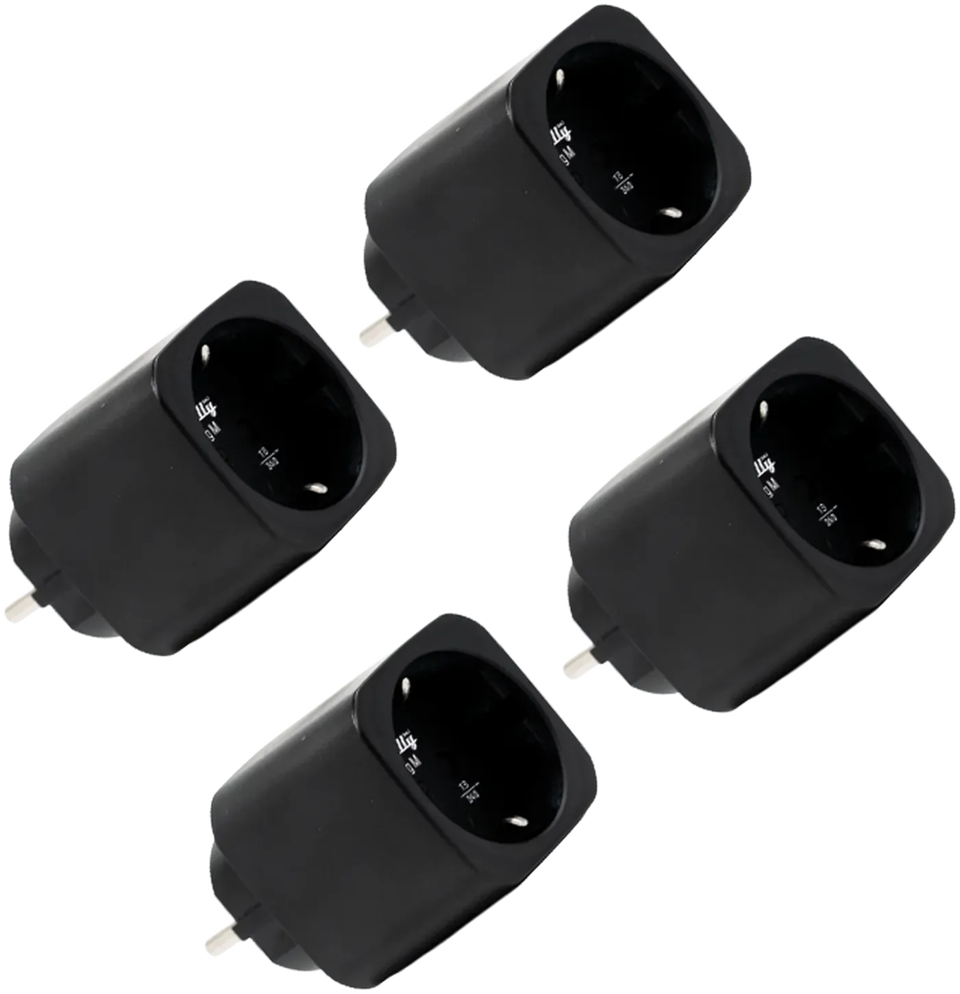Shelly · Plug & Play „Plug M Gen3 Black“ · 4er Set · Smarter Zwischenstecker · 13A · Messfunktion · WLAN · BT · schwarz Shelly · Plug & Play „Plug M Gen3 Black“ · 4er Set · Smarter Zwischenstecker · 13A · Messfunktion · WLAN · BT · schwarz
