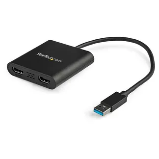 StarTech.com USB 3.0 auf Dual HDMI Adapter – 1x 4K 30Hz & 1x 1080p – Externe Video- und Grafikkarte – USB-A auf HDMI Dual Monitor Display Adapter – Unterstützt nur Windows – Schwarz StarTech.com USB 3.0 auf Dual HDMI Adapter – 1x 4K 30Hz & 1x 1080p – Externe Video- und Grafikkarte – USB-A auf HDMI Dual Monitor Display Adapter – Unterstützt nur Windows – Schwarz