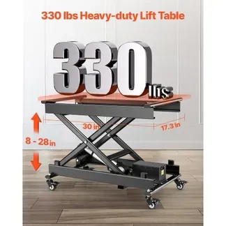 VEVOR Elektrischer Hubtisch 76×44 cm, 150 kg Tragkraft, Scherenhubtisch, 200 bis 710 mm höhenverstellbare Hebebühne, Couchtischlift mit 4 Rädern, für Materialhandhabung und Transport, Schwarz VEVOR Elektrischer Hubtisch 76×44 cm, 150 kg Tragkraft, Scherenhubtisch, 200 bis 710 mm höhenverstellbare Hebebühne, Couchtischlift mit 4 Rädern, für Materialhandhabung und Transport, Schwarz