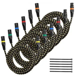 VEVOR XLR-Kabel 7,62 m, 6er-Pack, geschirmte symmetrische DMX-Mikrofonkabel (Stecker auf Buchse), vergoldete 3-polige XLR-Mikrofon-Lautsprecherkabel, für Bühnenbeleuchtung, Mikrofone, Verstärker VEVOR XLR-Kabel 7,62 m, 6er-Pack, geschirmte symmetrische DMX-Mikrofonkabel (Stecker auf Buchse), vergoldete 3-polige XLR-Mikrofon-Lautsprecherkabel, für Bühnenbeleuchtung, Mikrofone, Verstärker