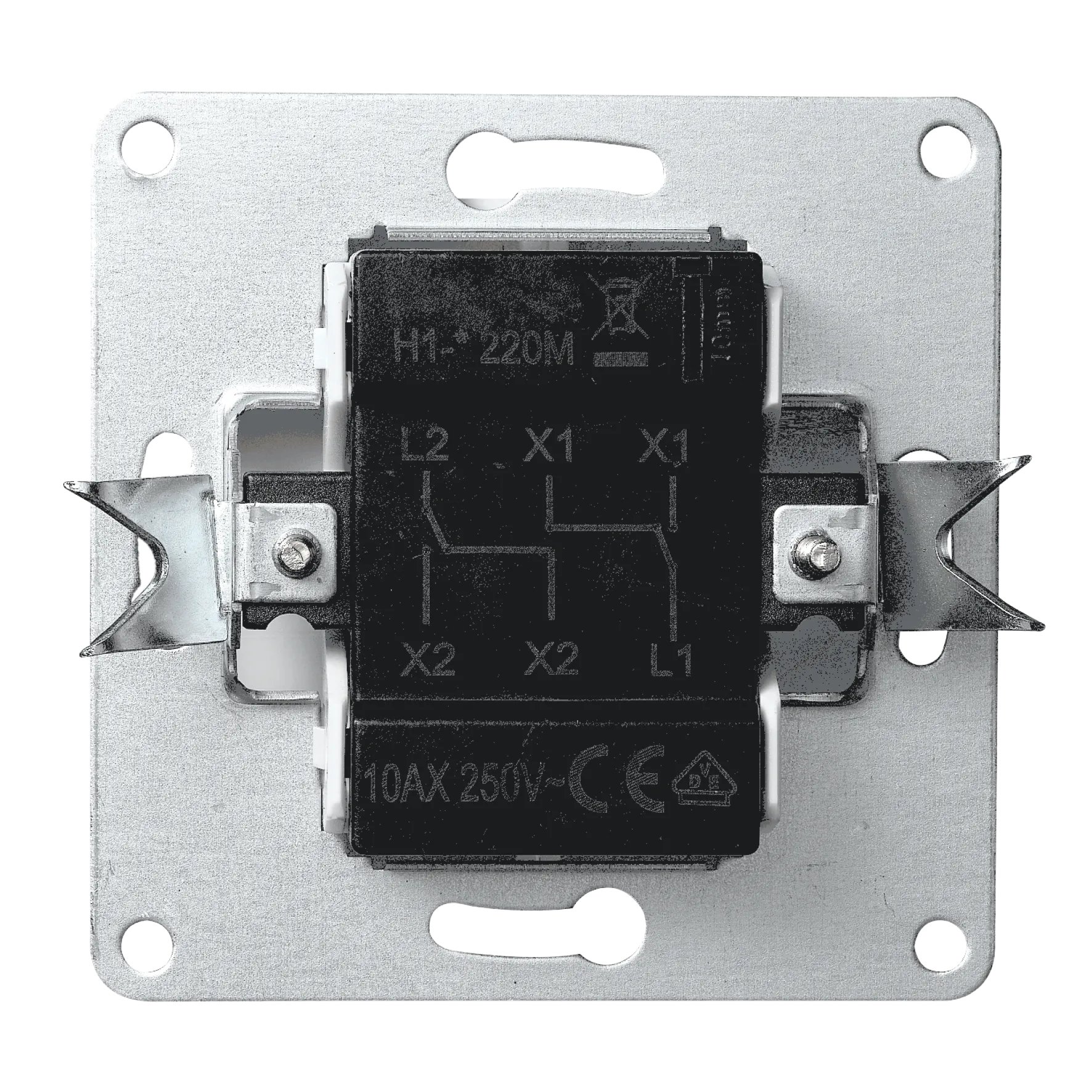 Serien-Schalter McPower ''Cup'' 2-fach, 250V~/10A, UP, weiß – Bild 3