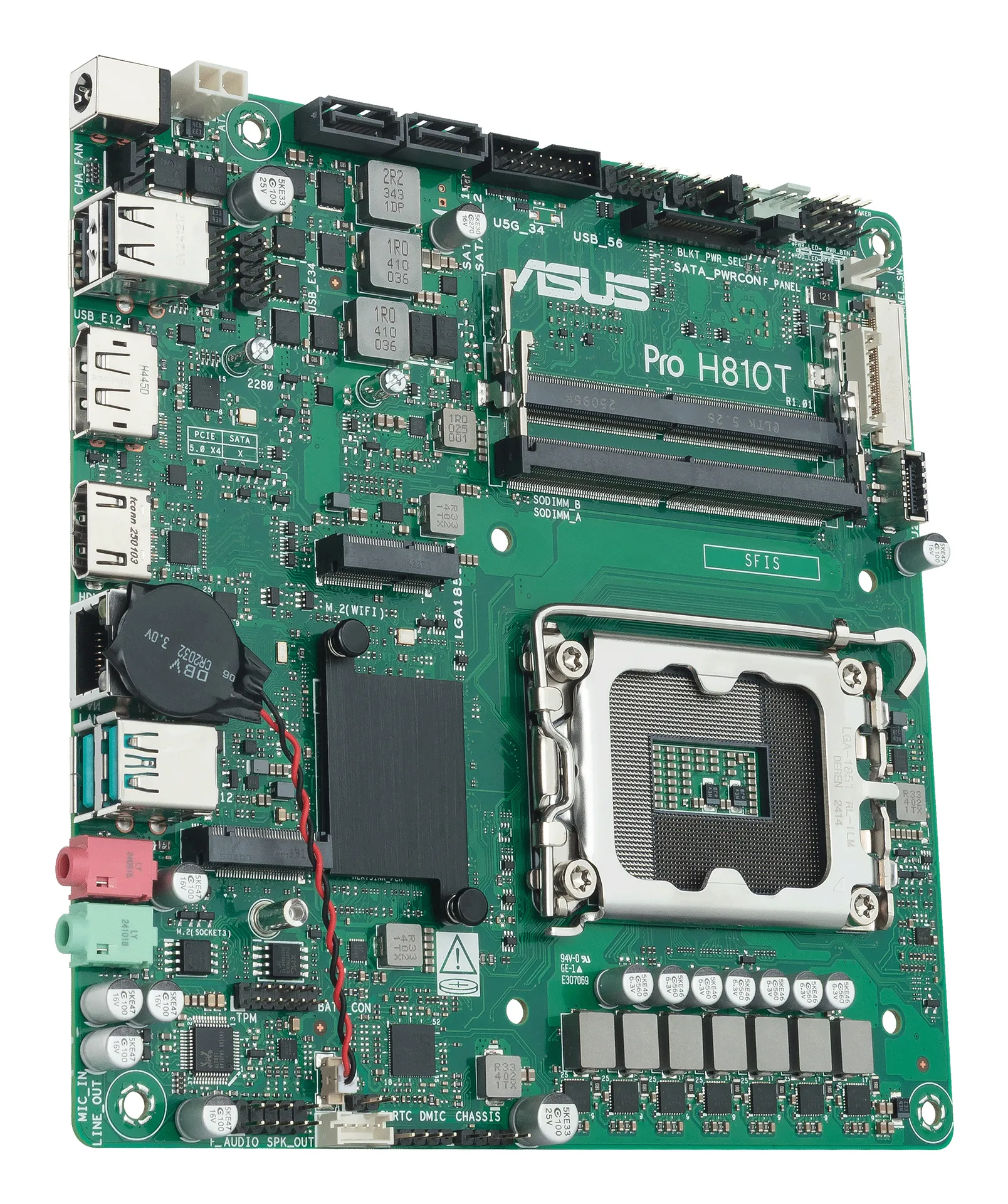 ASUS Pro H810T-CSM Intel H810 LGA 1851 (Socket V1) Thin Mini ITX – Bild 3