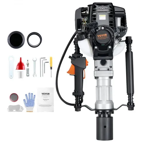 VEVOR 37,77 ccm Benzinbetriebener T-Pfostenrammer, 4-Takt-Zaunpfahlramme mit Benzinmotor, mit 2 Pfosten-Rammköpfen (55/70 mm), tragbarer 1000-W-Pfostenramme für Bauernhöfe, Ranchzäune, Straßenverbesserungen VEVOR 37,77 ccm Benzinbetriebener T-Pfostenrammer, 4-Takt-Zaunpfahlramme mit Benzinmotor, mit 2 Pfosten-Rammköpfen (55/70 mm), tragbarer 1000-W-Pfostenramme für Bauernhöfe, Ranchzäune, Straßenverbesserungen