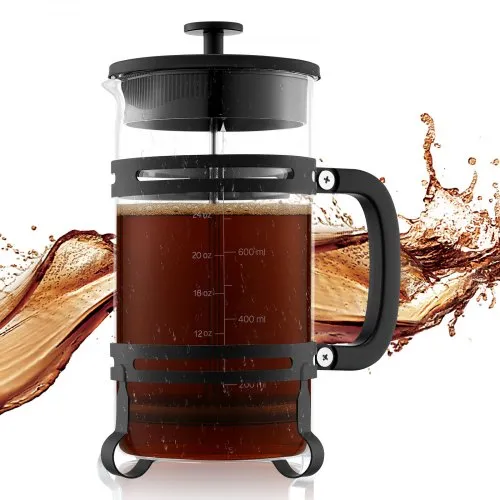 VEVOR French Press Kaffeemaschine, 1 L Kaffeepresse aus Borosilikatglas Teebereiter mit Edelstahlfilter, Kaffeebereiter für Camping Reisen Küche Restaurant, Kaffeezubereiter Schwarz VEVOR French Press Kaffeemaschine, 1 L Kaffeepresse aus Borosilikatglas Teebereiter mit Edelstahlfilter, Kaffeebereiter für Camping Reisen Küche Restaurant, Kaffeezubereiter Schwarz