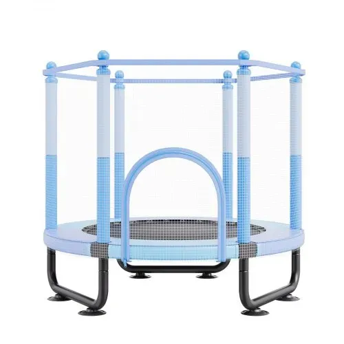 VEVOR Kindertrampolin Outdoor-Trampolin mini Freizeittrampolin 1545 mm für Kleinkinder mit Sicherheitsnetz & Basketballkorb, Geburtstagsgeschenk Weihnachtsspielzeug für Kinder ab 3 Jahren Blau – Bild 9