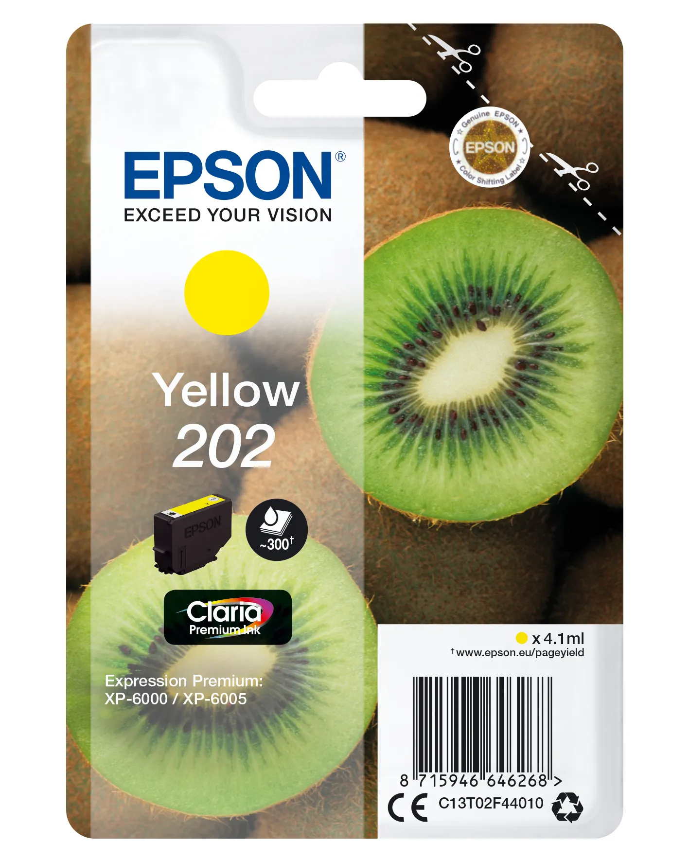 Epson Kiwi Singlepack Yellow 202 Claria Premium Ink Epson Kiwi Singlepack Yellow 202 Claria Premium Ink
