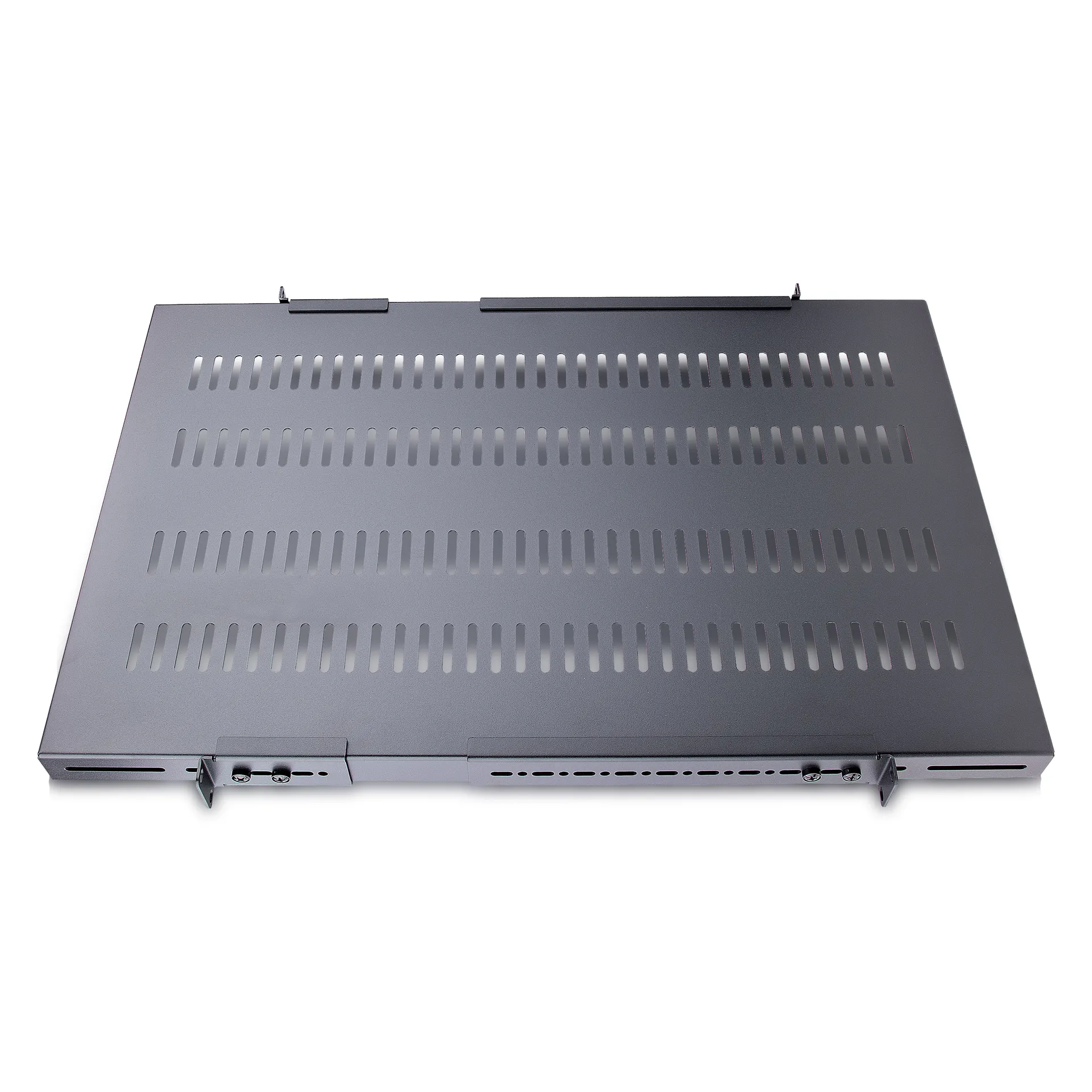 StarTech.com 1 HE Verstellbares Belüftetes Rack Fachboden - 150 kg - Verstellbare Einbautiefe 49,5 bis 97,4 cm - Universales Ablagefach für 19 Zoll AV, Netzwerk und Belüftetes Racks/Schränke - 70 cm tief – Bild 2