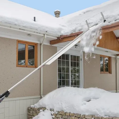 VEVOR Schnee Dachrechen, 47 cm Aluminiumklinge, 158-913cm verstellbarer Schneeschieber mit Rädern & Gleitschiene, Dachräumer, Schneeräumwerkzeug zum Entfernen von Laub & Schnee auf Hausdächern – Bild 7