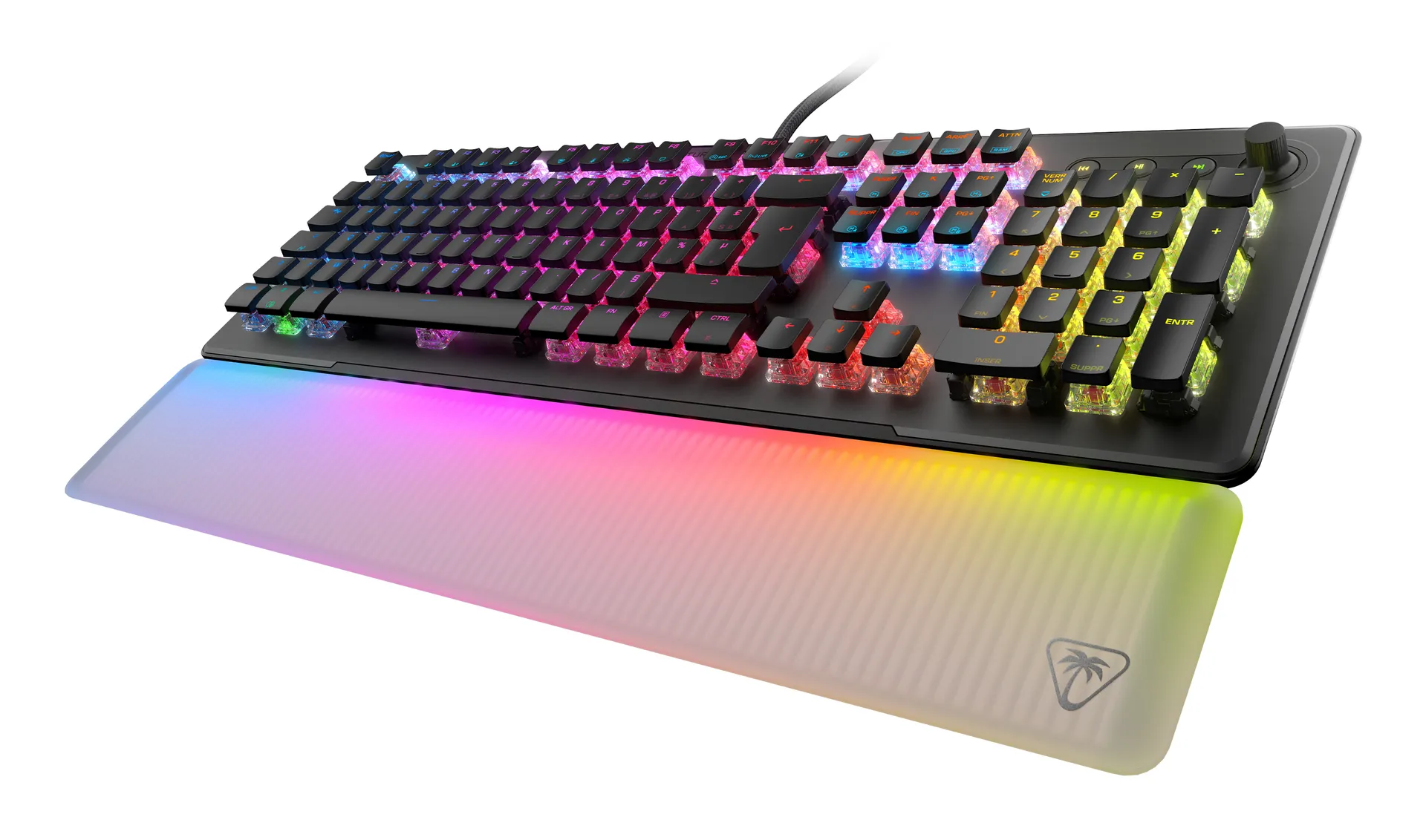 Turtle Beach Vulcan II Max – Optisch-mechanische PC-Tastatur, anpassbare RGB-Beleuchtung, Handballenauflage, lineare Titan II-Schalter, Aluminiumplatte – Schwarz – Bild 2