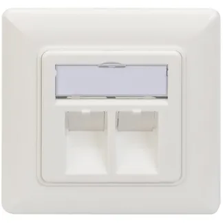 Leerdose DN-93801-1 für Keystone Module, 2x RJ-45, Anschlussdose Leerdose DN-93801-1 für Keystone Module, 2x RJ-45, Anschlussdose