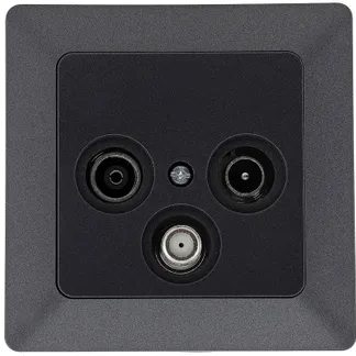 MILOS Antennendose TV+Radio+Sat inkl. Rahmen, UP, Anthrazit MILOS Antennendose TV+Radio+Sat inkl. Rahmen, UP, Anthrazit