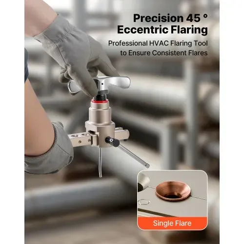 VEVOR 5 tlg. Bördelwerkzeuge Set, 45° Exzentrisches Bördelgerät für Einzelbördelung, HVAC-Bördel mit Rohrschneider & Werkzeugkasten für 6-19 mm Kupfer- & Aluminiumrohre, Reparatursatz für Kilmaanlagen VEVOR 5 tlg. Bördelwerkzeuge Set, 45° Exzentrisches Bördelgerät für Einzelbördelung, HVAC-Bördel mit Rohrschneider & Werkzeugkasten für 6-19 mm Kupfer- & Aluminiumrohre, Reparatursatz für Kilmaanlagen