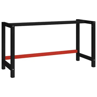 vidaXL Werkbankgestell Metall 150x57x79 cm Schwarz und Rot vidaXL Werkbankgestell Metall 150x57x79 cm Schwarz und Rot